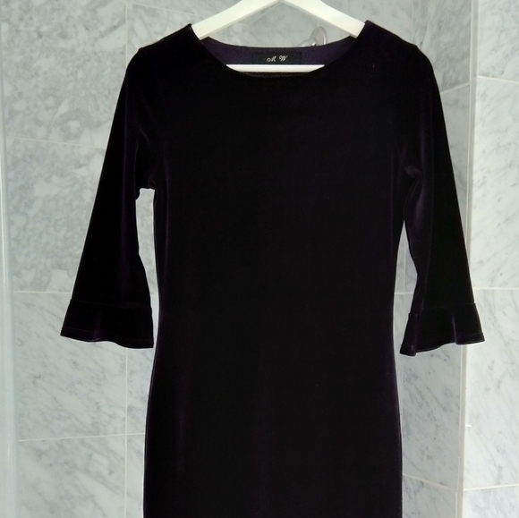 Purple Velvet evening dress - Picture 2 of 4